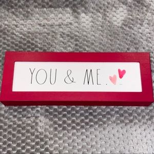 Rae Dunn YOU & ME wooden home decor Valentines